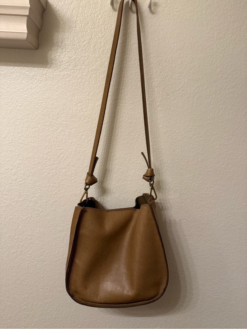 Madewell Brown Leather Crossbody Hobo Bag